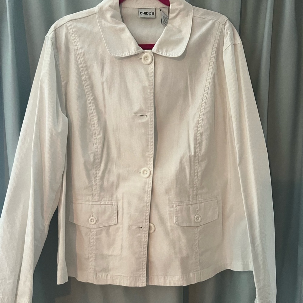 Chicos White Jacket Size 3
